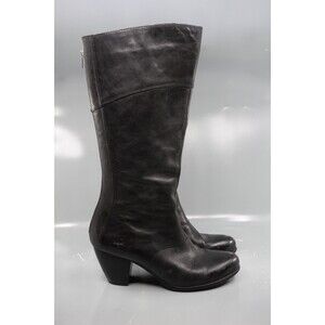 b.o.c. Spanya Black Leather Knee High Riding Boots Women's 10 M/W Back Zip